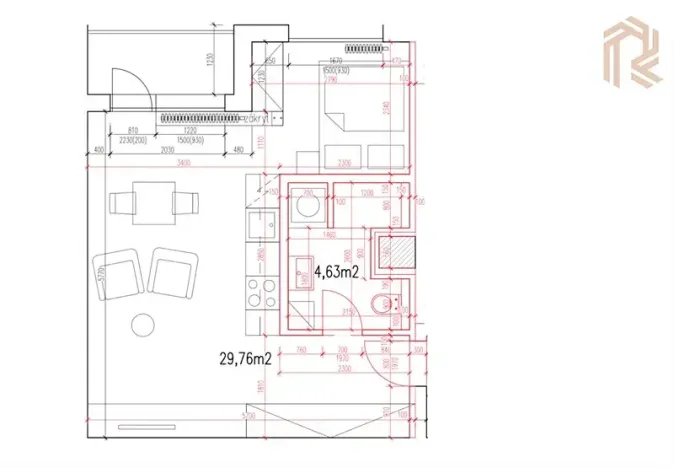 Pronájem bytu 1+kk, Praha - Holešovice, Tovární, 34 m2