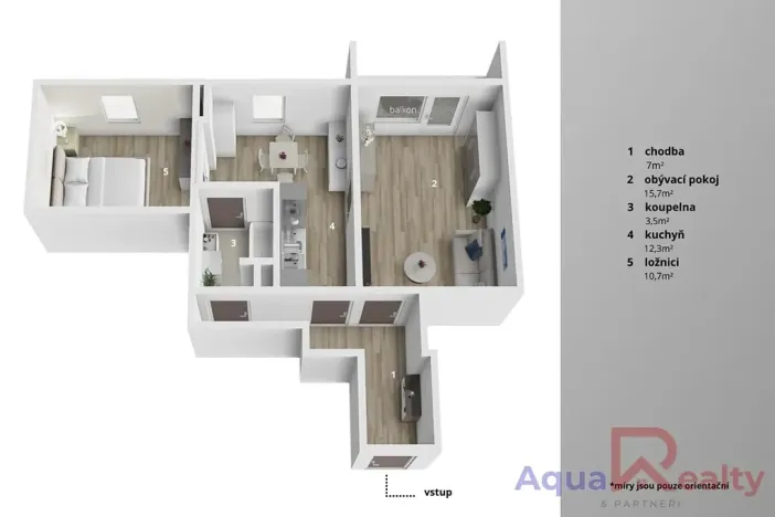 Pronájem bytu 2+1, Cheb, Palackého, 53 m2