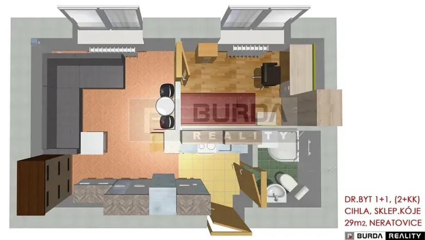 Pronájem bytu 1+1, Neratovice, 28 m2