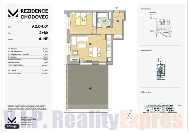 Prodej bytu 2+kk, Praha - Chodov, Nebřenická, 61 m2