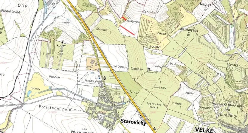 Prodej pole, Starovičky, 1914 m2