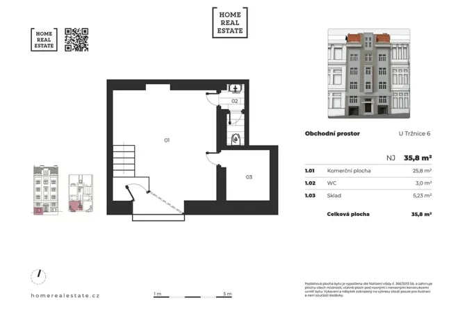 Prodej kanceláře, Praha - Vinohrady, U tržnice, 36 m2