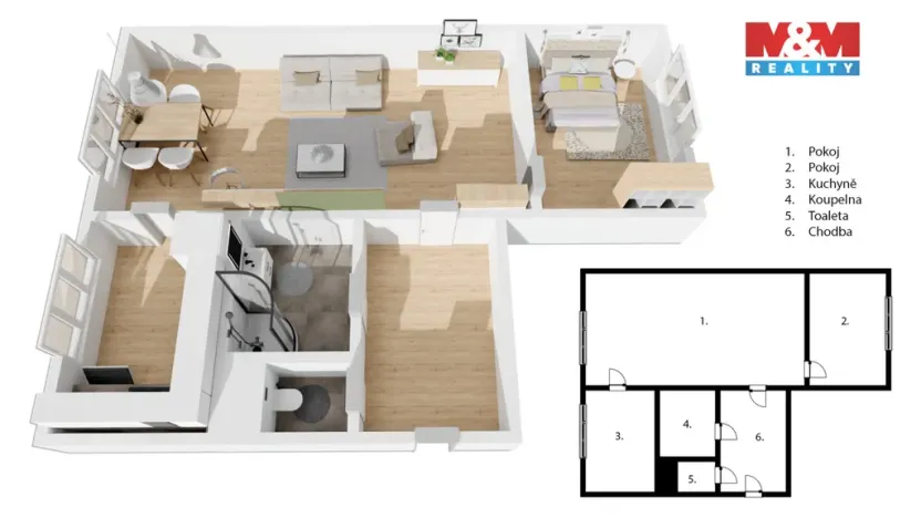 Prodej bytu 2+1, Praha - Žižkov, Na vrcholu, 55 m2