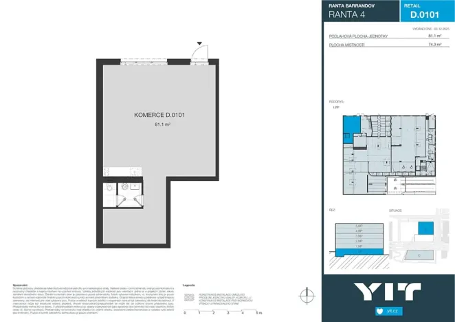 Prodej obchodního prostoru, Praha - Hlubočepy, Wassermannova, 74 m2