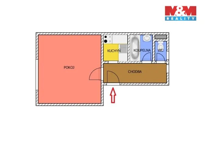 Prodej bytu 1+kk, Čáslav - Čáslav-Nové Město, Boženy Němcové, 33 m2