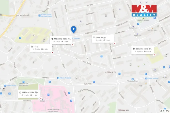 Prodej bytu 1+1, Příbram - Příbram VII, Politických vězňů, 43 m2