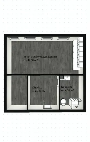 Pronájem bytu 1+kk, Brno - Maloměřice, Hády, 37 m2