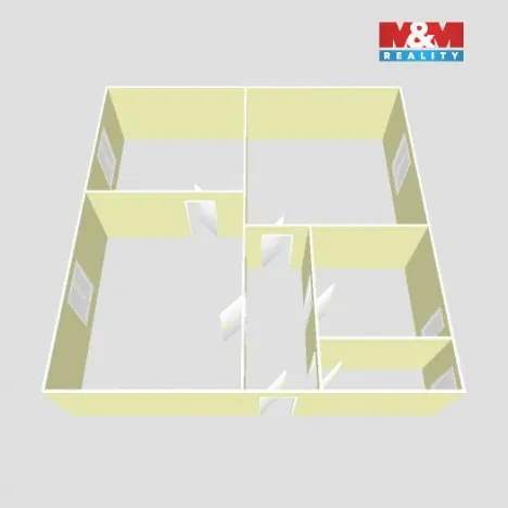 Pronájem bytu 2+1, Klášterec nad Ohří, Boženy Němcové, 45 m2