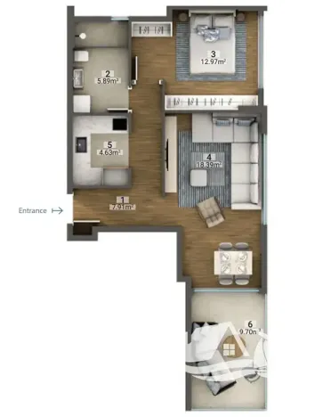 Prodej bytu 2+kk, Dobrá Voda, Černá Hora, 53 m2