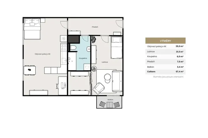 Prodej bytu 2+kk, Plzeň, Poděbradova, 64 m2