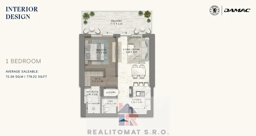 Prodej bytu 2+kk, Dubaj, Spojené arabské emiráty, 70 m2