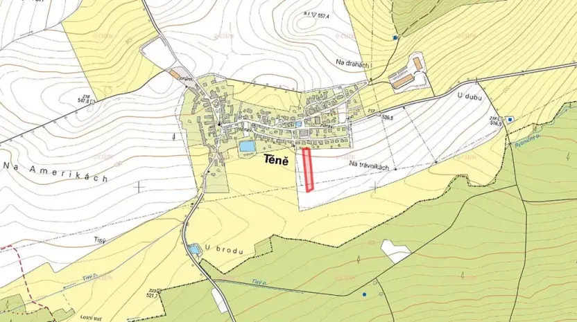 Prodej pozemku pro bydlení, Těně, 4546 m2