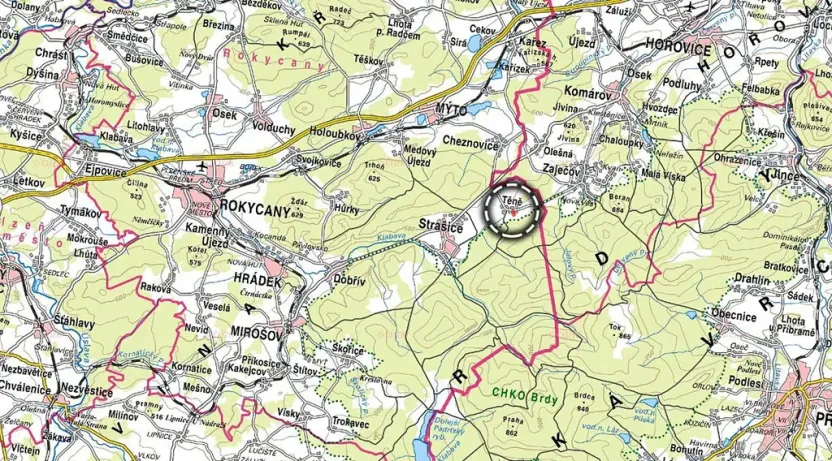 Prodej pozemku pro bydlení, Těně, 4546 m2