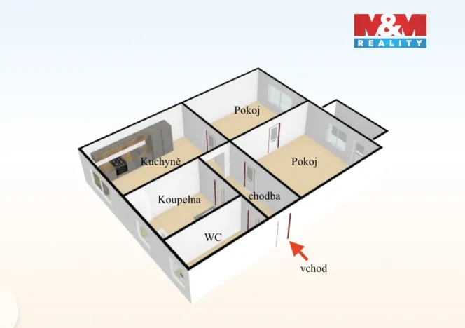 Pronájem bytu 2+1, Doudleby nad Orlicí, Dukelská, 65 m2