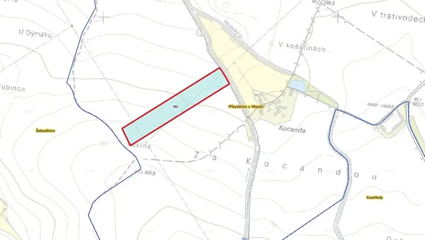 Prodej podílu pole, Vlkaneč, 5000 m2