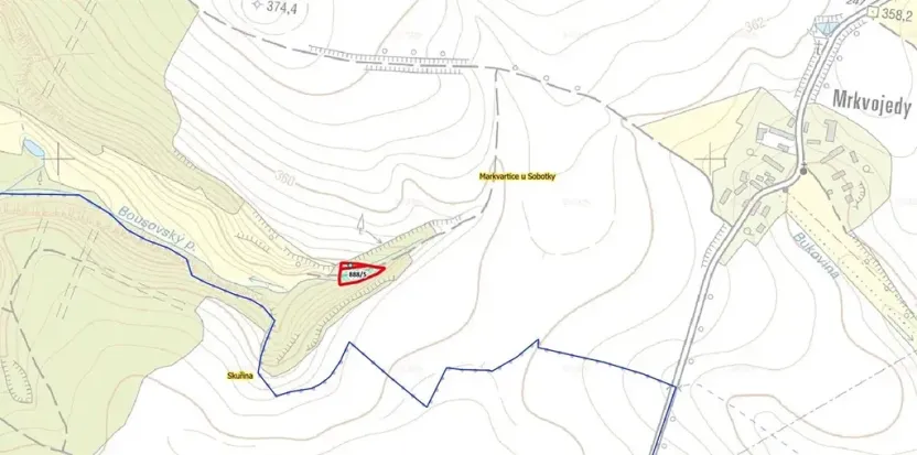 Prodej louky, Markvartice, 1370 m2