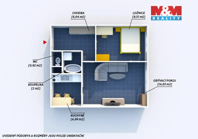 Prodej bytu 2+kk, Hořovice, Višňová, 39 m2