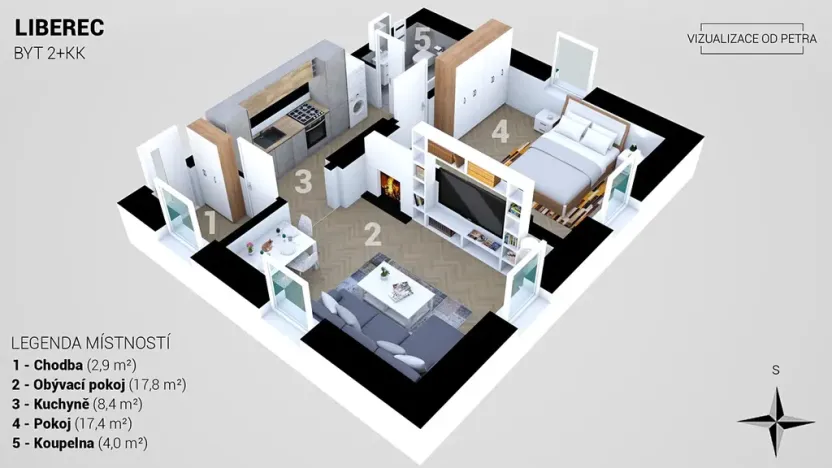 Prodej bytu 2+1, Hrádek nad Nisou, 52 m2