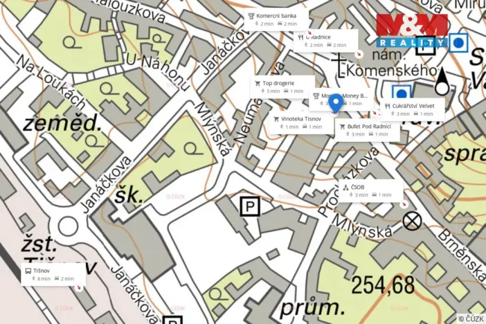 Pronájem bytu 2+kk, Tišnov, nám. Komenského, 54 m2