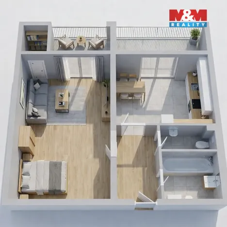 Pronájem bytu 1+1, Hradec Králové - Pražské Předměstí, Gočárova třída, 37 m2