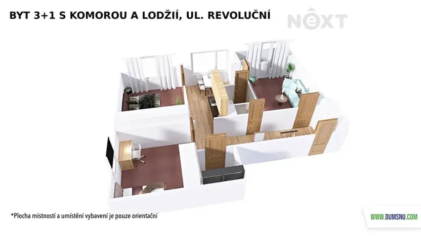 Pronájem bytu 3+1, Šumperk, Revoluční, 75 m2