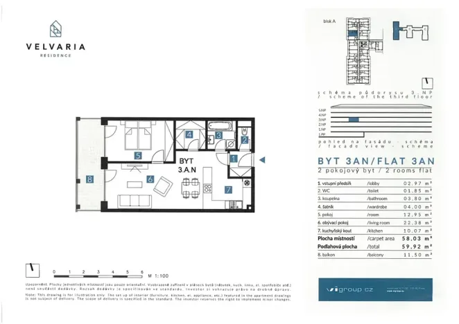 Pronájem bytu 2+kk, Horoměřice, Velvarská, 60 m2