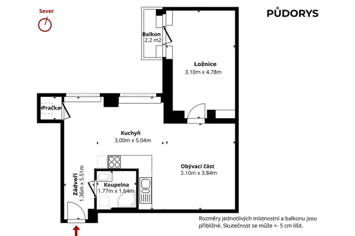 Pronájem bytu 2+kk, Praha - Žižkov, Žerotínova, 52 m2