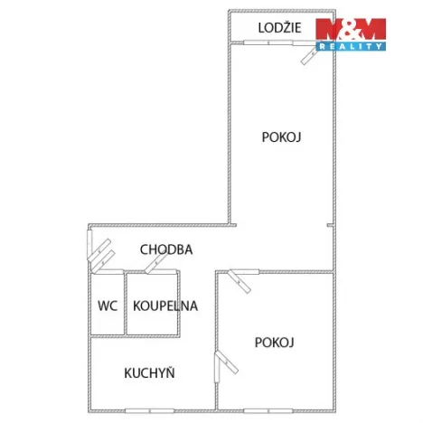 Pronájem bytu 2+1, Kadaň, Budovatelů, 51 m2