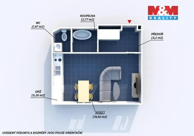 Pronájem bytu 1+kk, Hořovice, Anýžova, 30 m2
