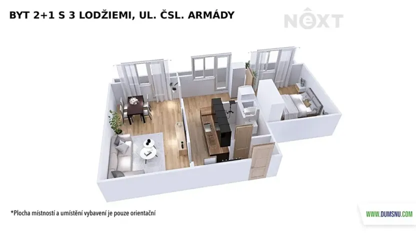 Prodej bytu 2+1, Šumperk, Čsl. armády, 56 m2
