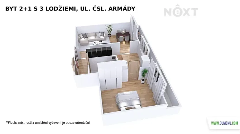 Prodej bytu 2+1, Šumperk, Čsl. armády, 56 m2