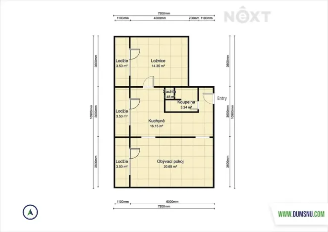 Prodej bytu 2+1, Šumperk, Čsl. armády, 56 m2