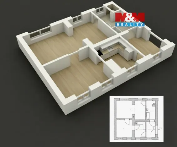 Prodej bytu 2+1, Hejnice, 72 m2