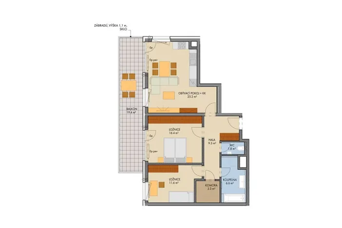 Prodej bytu 3+kk, Praha, Čakovická, 78 m2