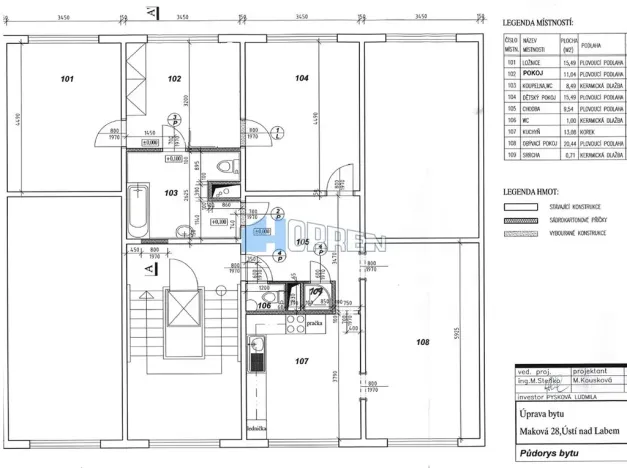Prodej bytu 4+1, Ústí nad Labem, Maková, 95 m2
