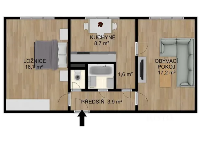Prodej bytu 2+1, Písek, Dr. M. Horákové, 51 m2