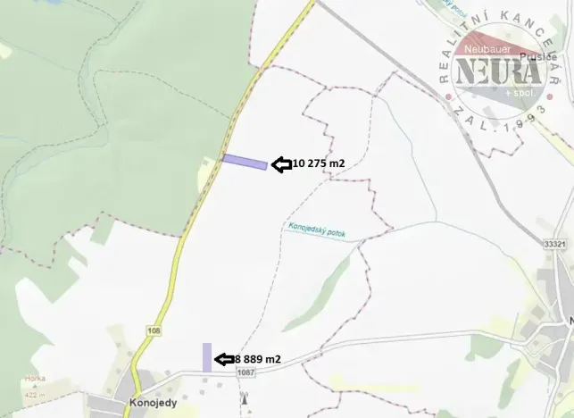 Prodej pole, Konojedy, 10275 m2
