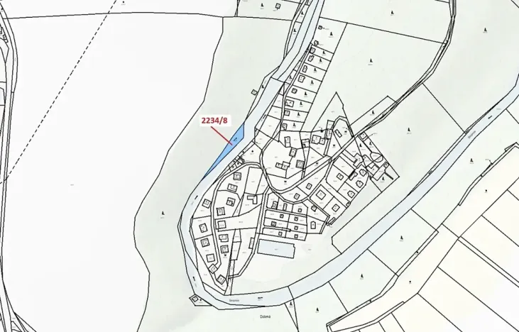 Dražba pozemku, Římov, 682 m2