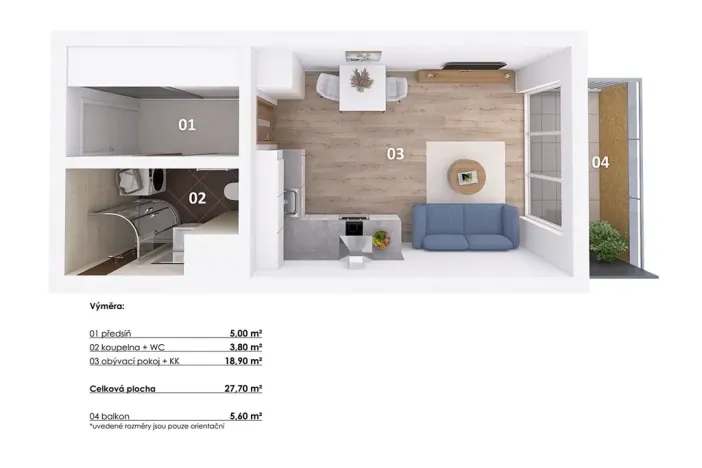 Pronájem bytu 1+kk, Praha - Třebonice, K metru, 28 m2