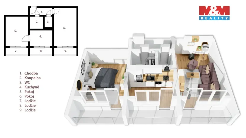 Pronájem bytu 2+1, Mladá Boleslav - Mladá Boleslav II, U stadionu, 54 m2