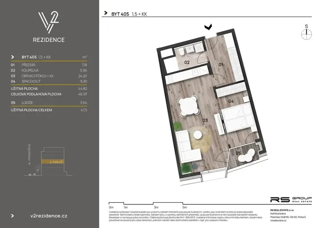 Prodej bytu 2+kk, Praha - Košíře, Hlaváčkova, 47 m2