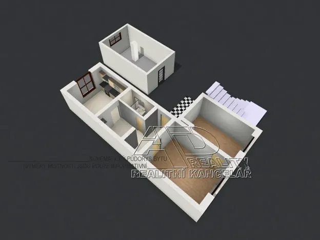 Pronájem atypického bytu, České Budějovice, 54 m2