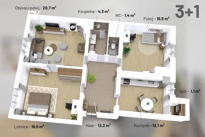 Prodej bytu 3+1, Kolín, Havelcova, 93 m2