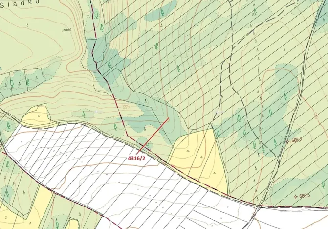 Dražba lesa, Opatov, 7085 m2