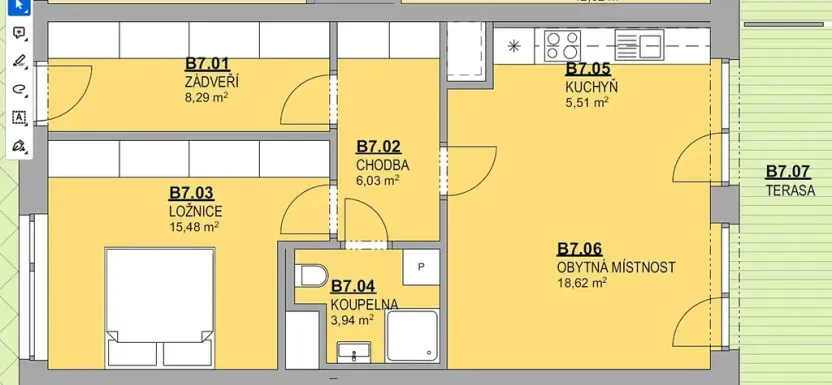 Pronájem bytu 2+kk, Brno, Opuštěná, 58 m2