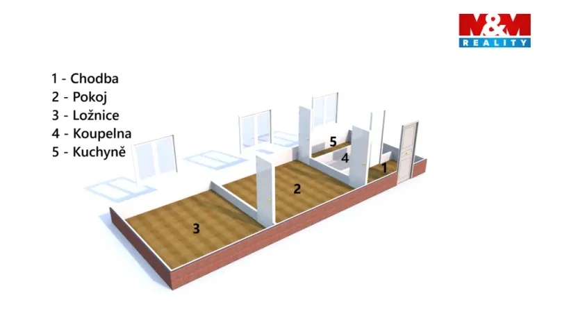 Pronájem bytu 2+1, Vamberk, Jůnova, 57 m2
