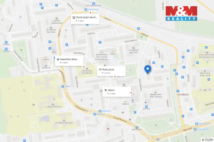 Prodej bytu 1+1, Plzeň - Skvrňany, Karla Steinera, 36 m2