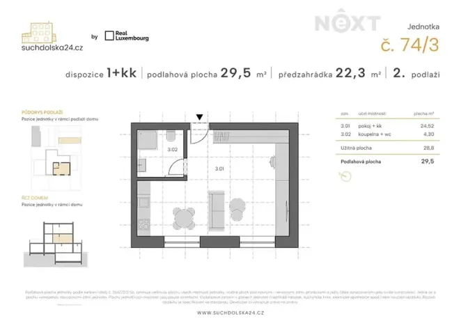 Prodej bytu 1+kk, Praha - Sedlec, Suchdolská, 27 m2