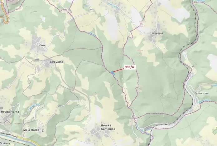 Dražba lesa, Jílové u Držkova, 3532 m2