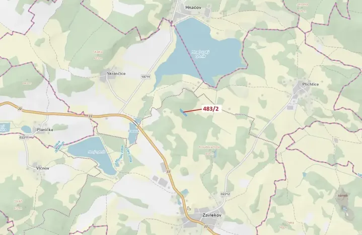 Dražba lesa, Zavlekov, 2895 m2